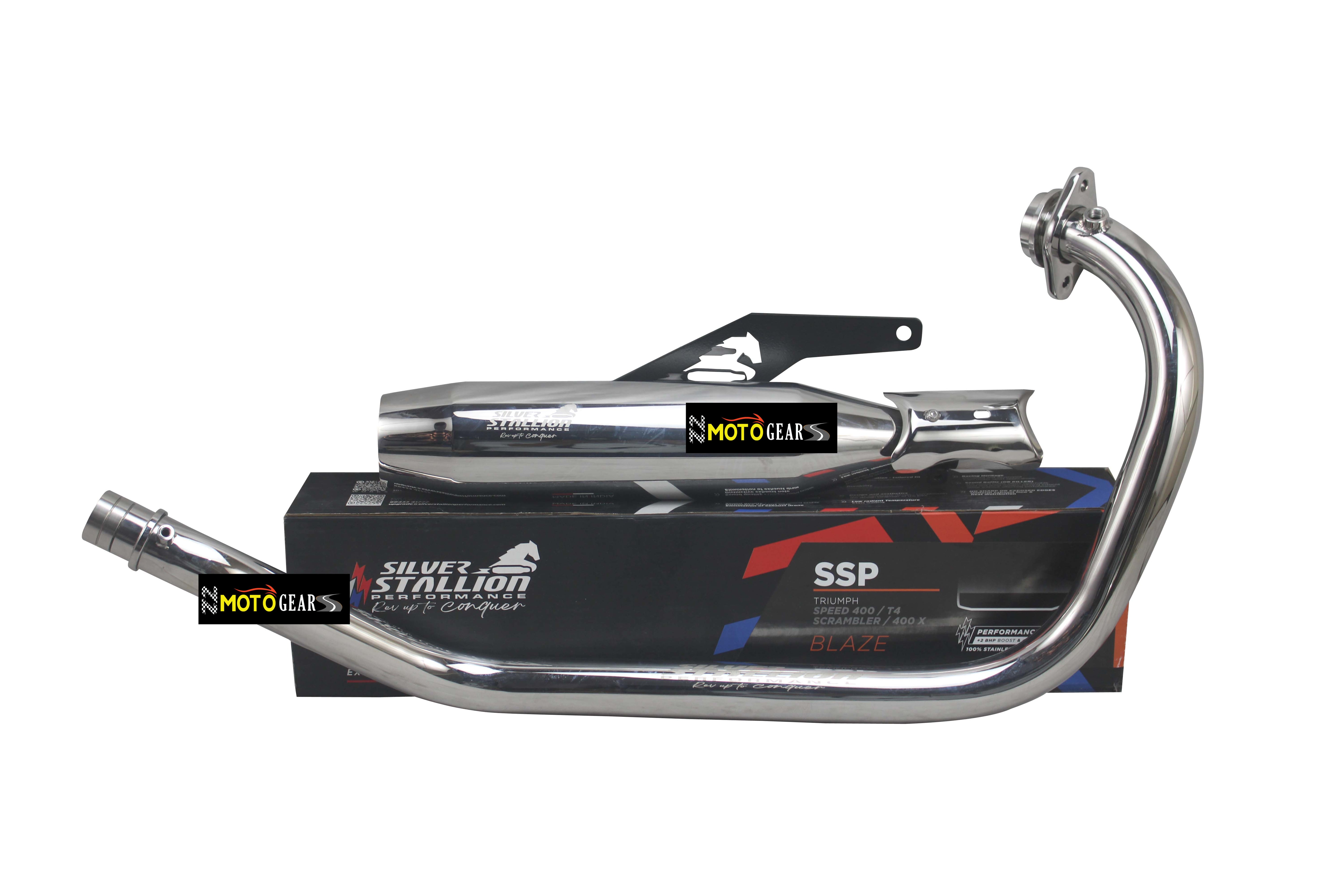Silver Stallion Performance Silencer Exhaust Blaze Full System Silver For Triumph Speed 400