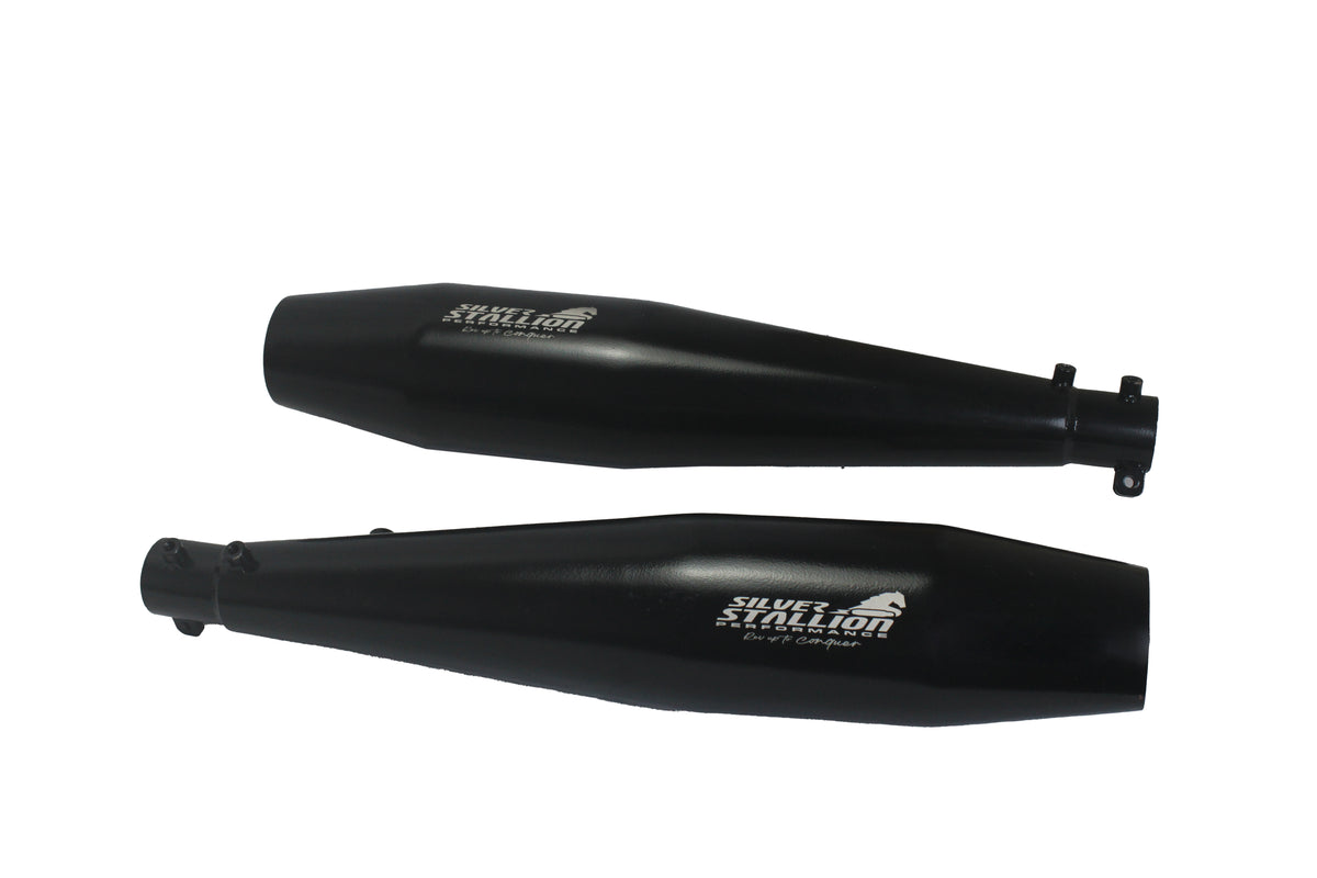 Silver Stallion Performance Silencer Exhaust Gloss Black For Interceptor & Continental GT 650 Twins