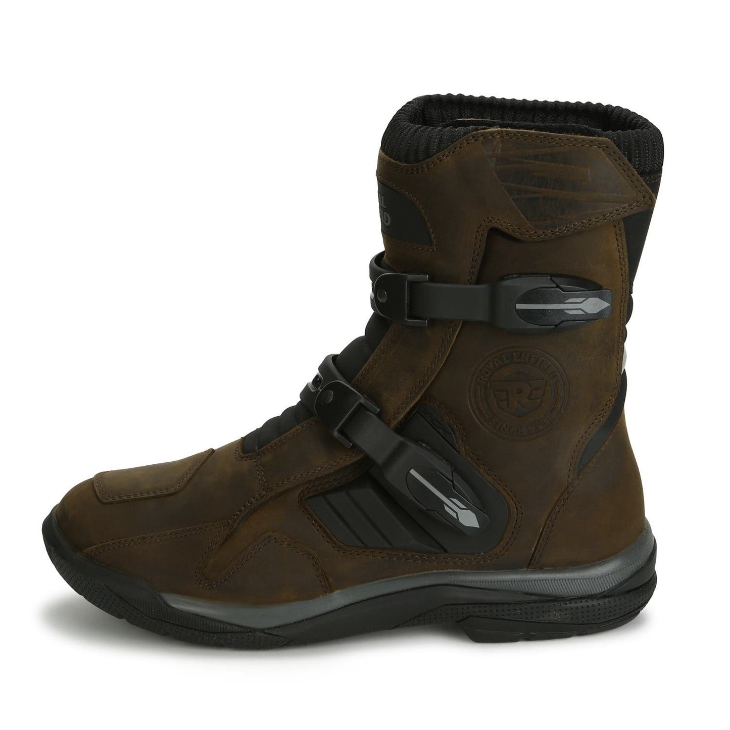 ROYAL ENFIELD STELVIO MID RISE WP RIDING BOOTS BROWN