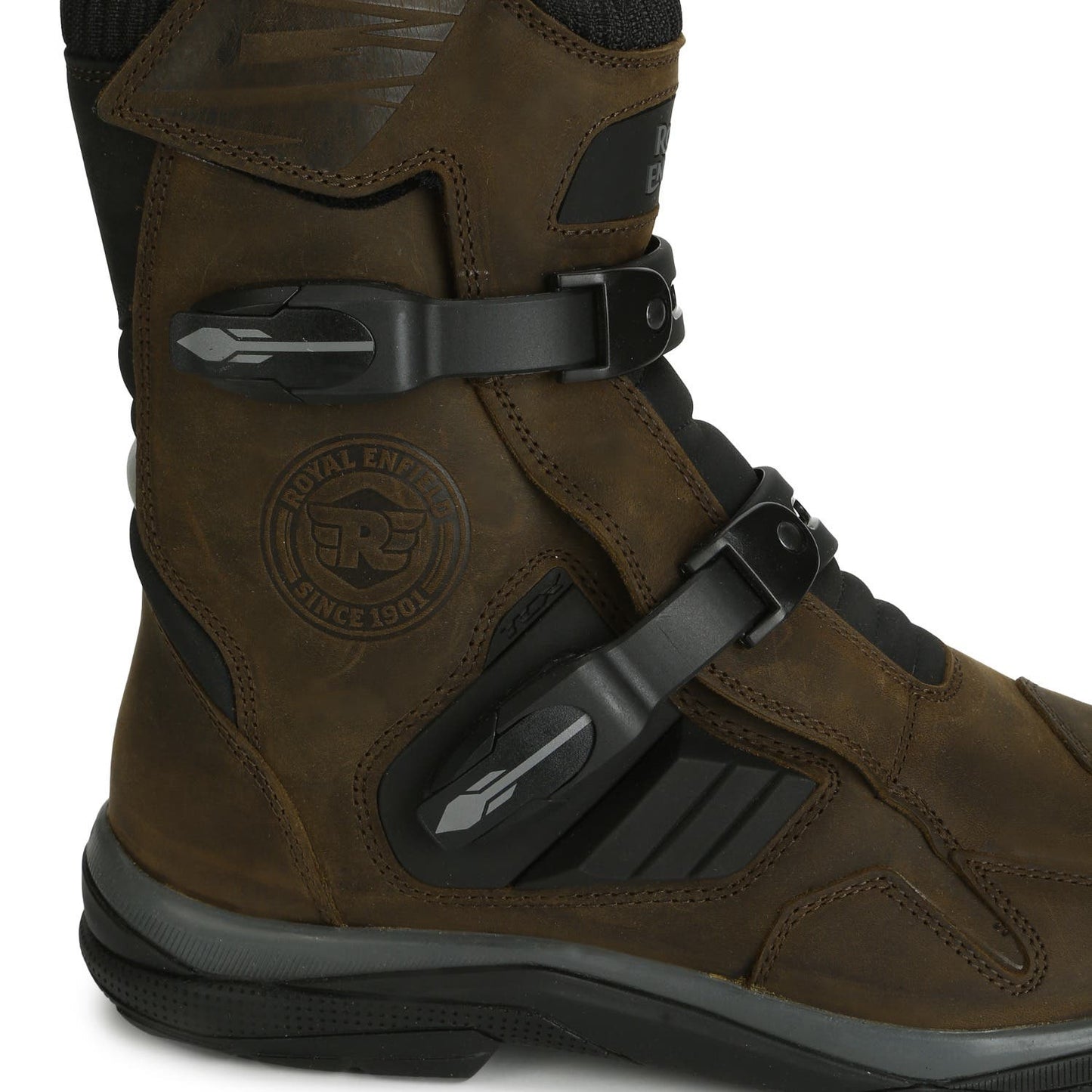 ROYAL ENFIELD STELVIO MID RISE WP RIDING BOOTS BROWN