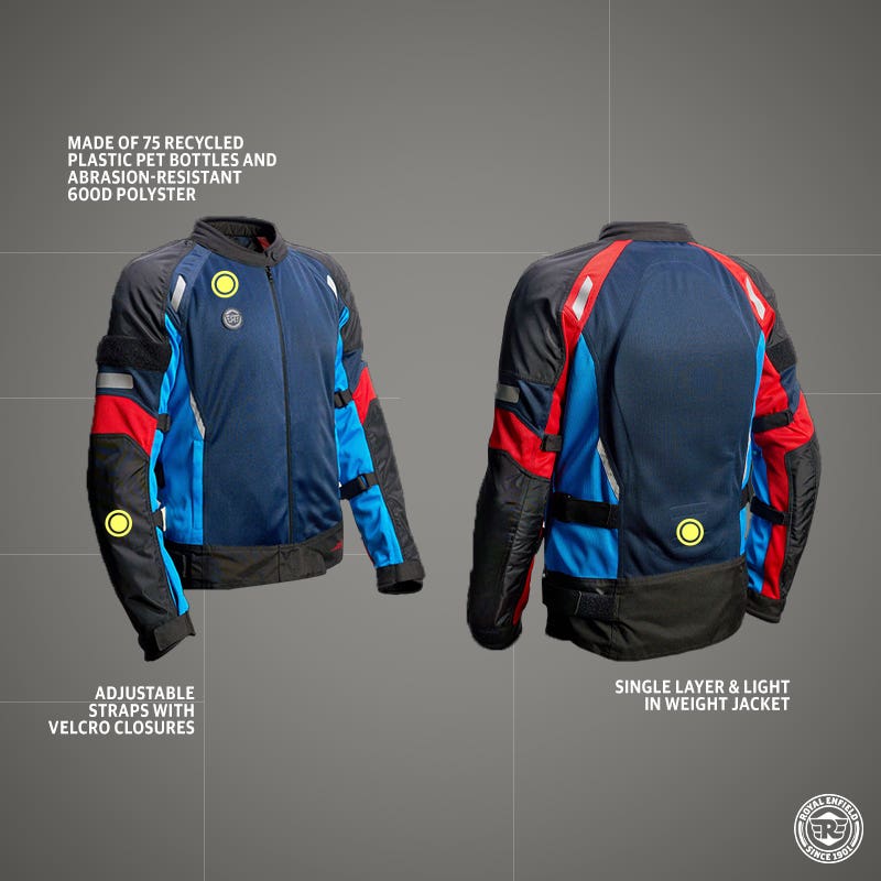 ROYAL ENFIELD STREETWIND ECO FRIENDLY RIDING JACKET BLUE