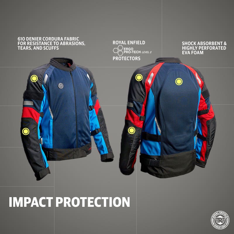 ROYAL ENFIELD STREETWIND ECO FRIENDLY RIDING JACKET BLUE