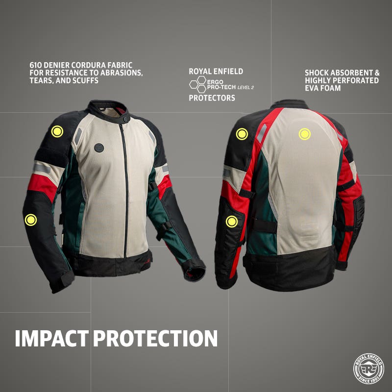 ROYAL ENFIELD STREETWIND ECO FRIENDLY RIDING JACKET OFF WHITE