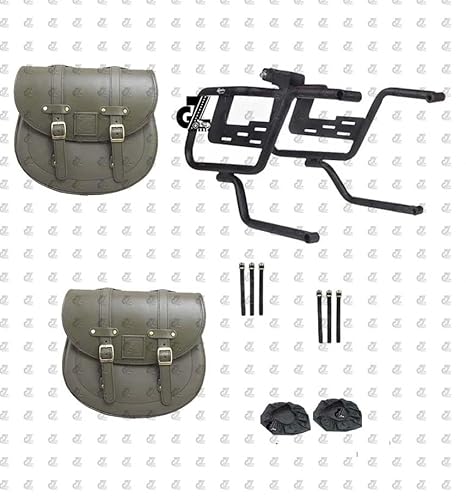 Genuine Leather Saddle Bag with Saddle Stay Pair for All Super Meteor 650