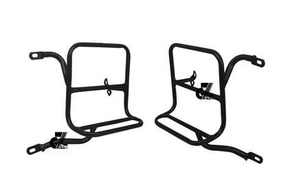 Black Canvas Pannier Bag Pair With Saddle Stay Pair Left & Right Side Fit for Royal Enfield New Classic 350