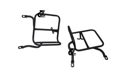 Black Canvas Pannier Bag Pair With Saddle Stay Pair Left & Right Side Fit for Royal Enfield New Classic 350