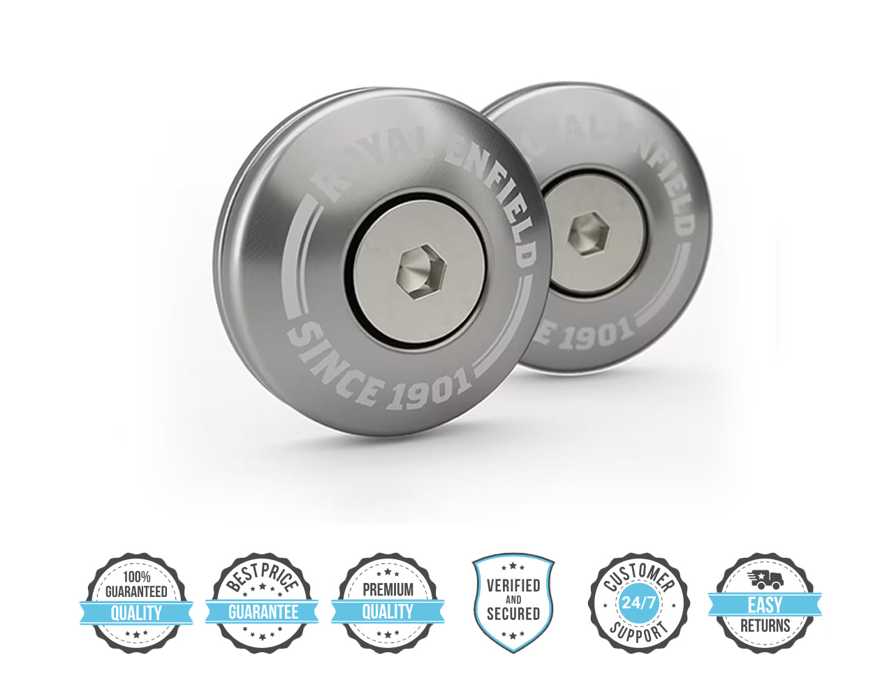 Royal Enfield Silver Bar End Finishers