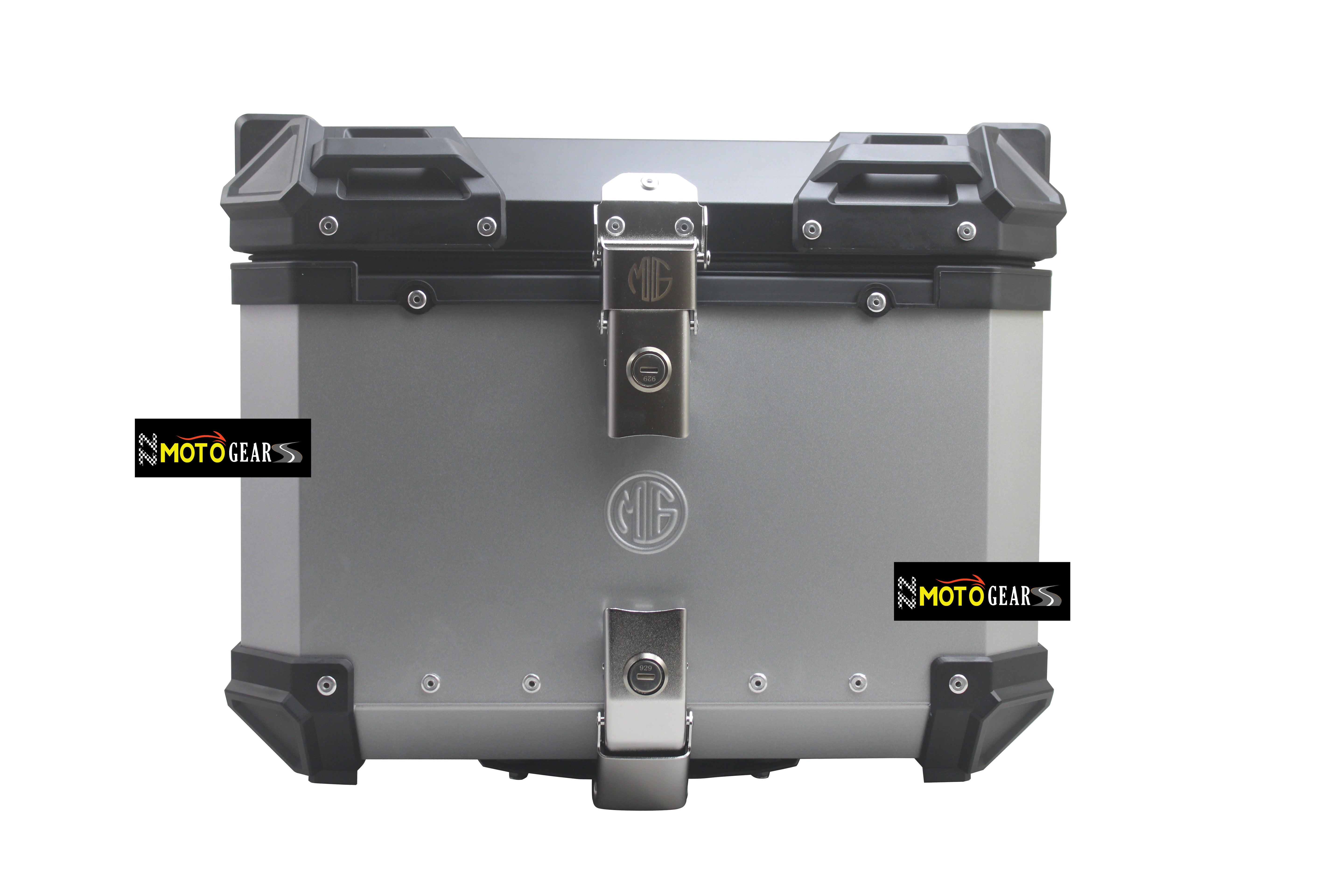 Silver Aluminum Luggage Top Box 45 LTR Compatible With Universal Motorcycle