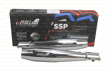 Silver Stallion Performance Silencer Exhaust Silver For Interceptor & Continental GT 650 TWIN
