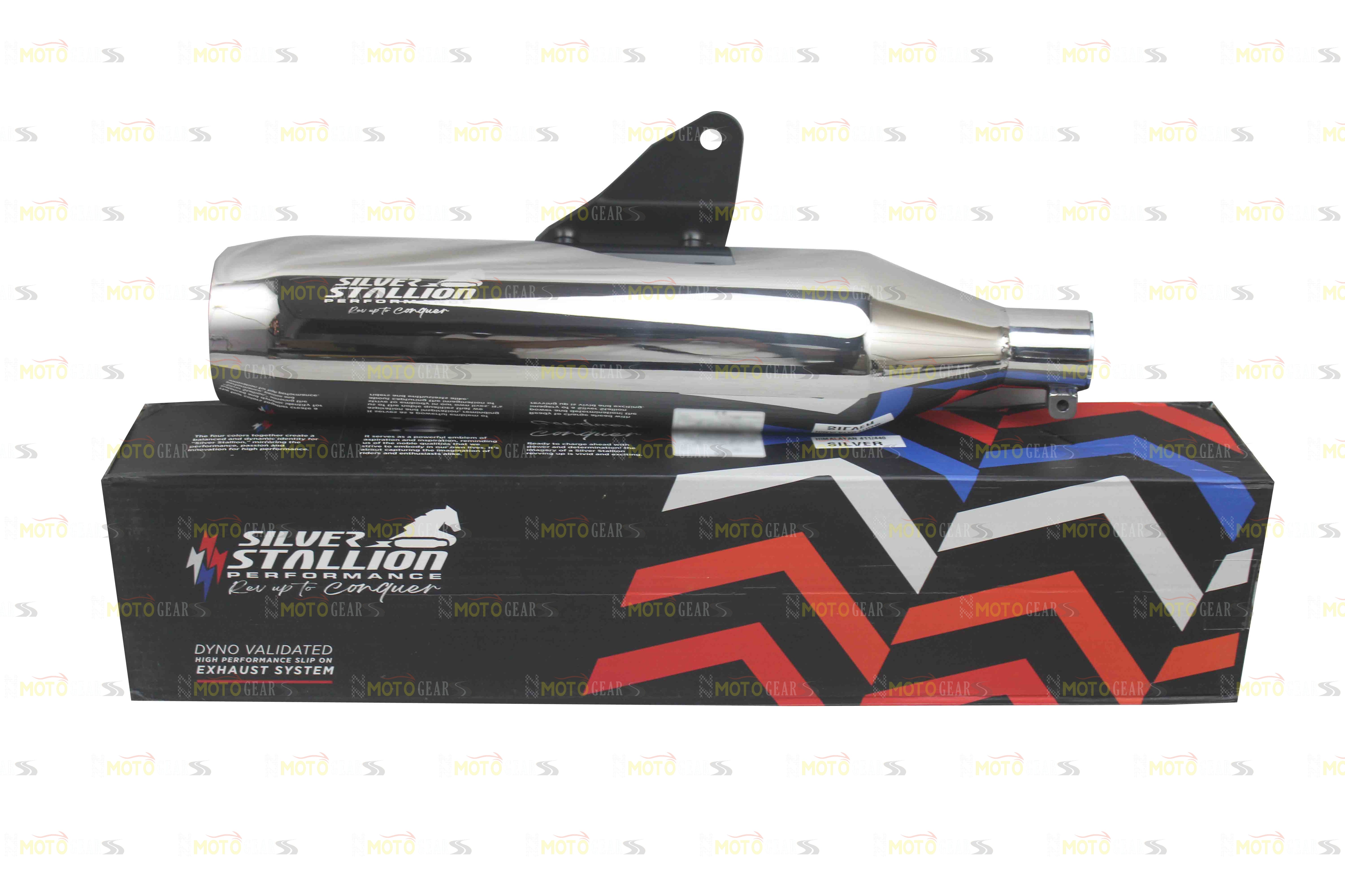Stallion Performance Silencer Exhaust Silver For Himalayan 411 & Scram 411 /440
