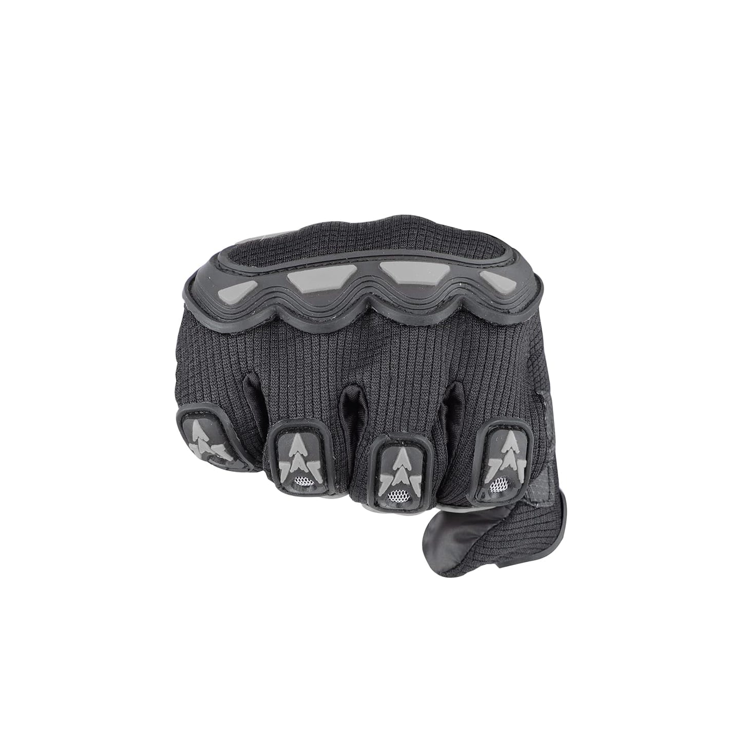 Steelbird Polyester Full Finger Bike Riding Gloves With Touch Screen Sensitivity At Thumb & Index Finger, Protective Off-Road Motorbike Racing Black & Grey