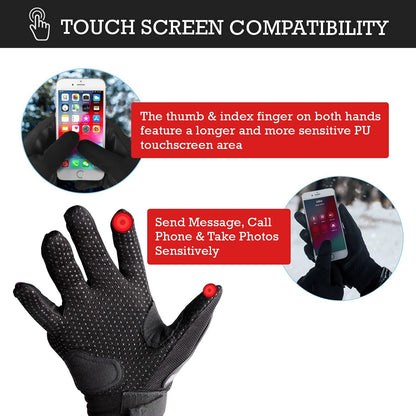 Steelbird Polyester Full Finger Bike Riding Gloves With Touch Screen Sensitivity At Thumb & Index Finger, Protective Off-Road Motorbike Racing Black & Grey