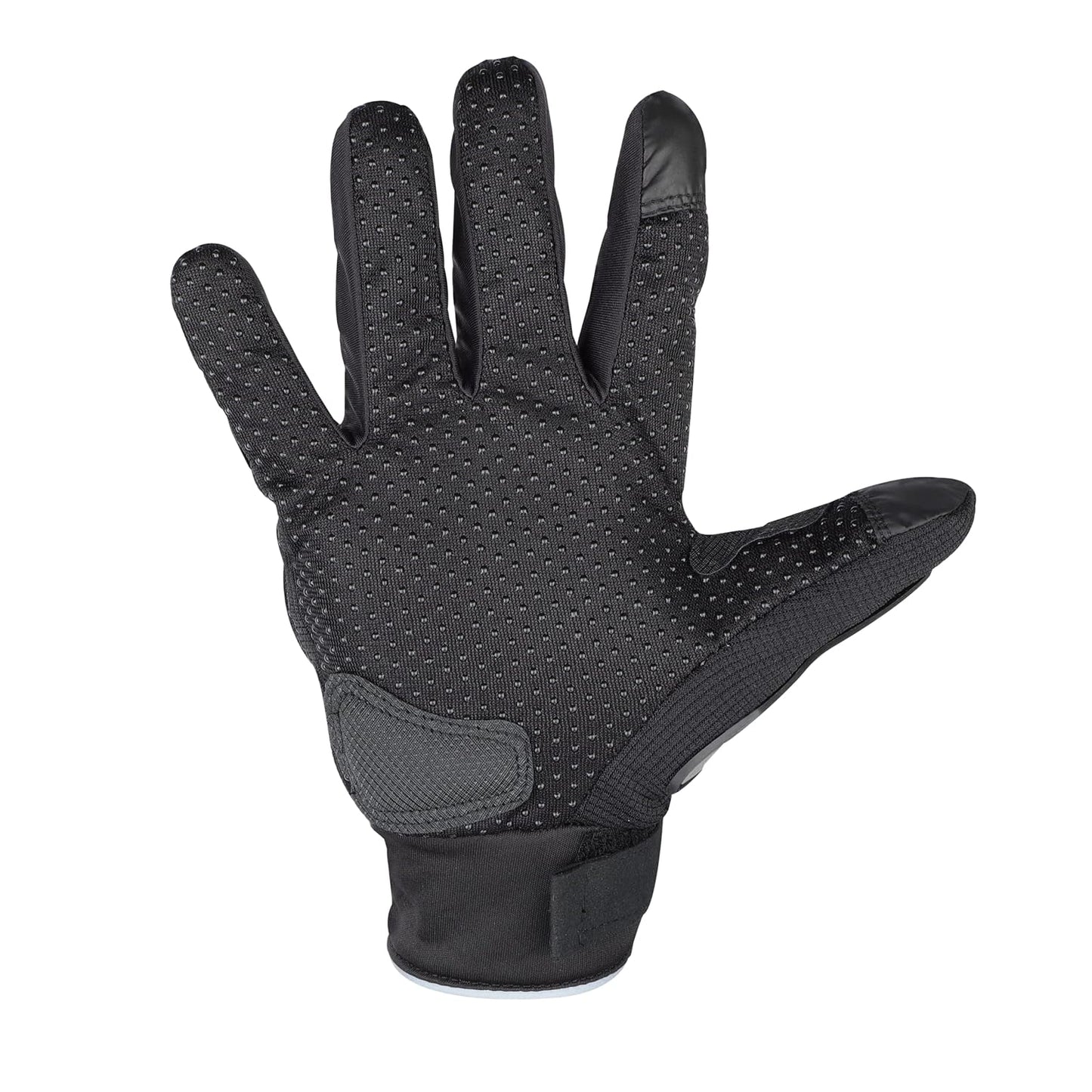 Steelbird Polyester Full Finger Bike Riding Gloves With Touch Screen Sensitivity At Thumb & Index Finger, Protective Off-Road Motorbike Racing Black & Grey