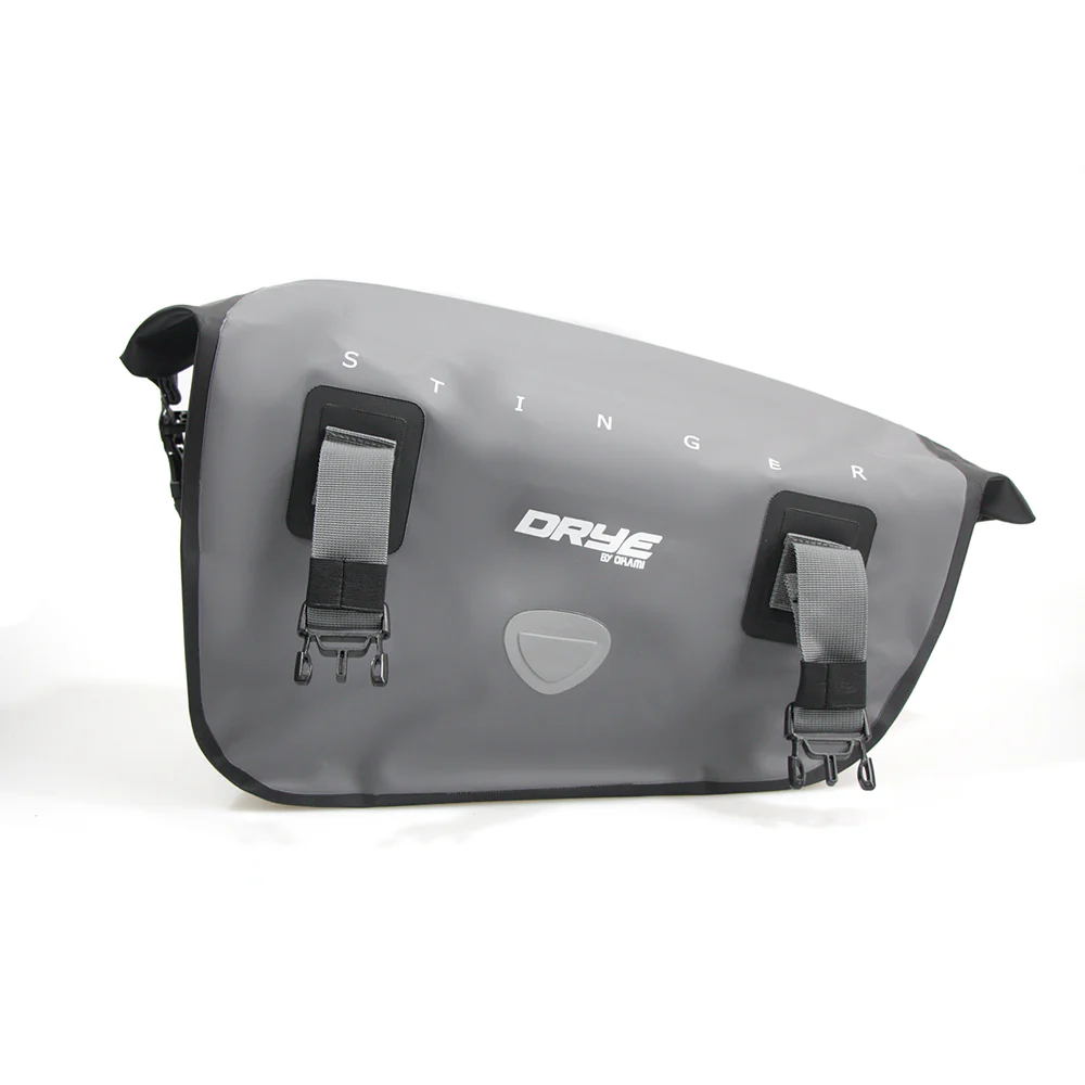 Okami Stinger 40L IPX6 Waterproof Motorcycle Saddle Bag (Grey)