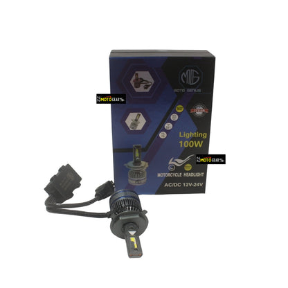 Super Bright 100W LED Headlight Conversion Kit for Universal Motercycle |Waterproof, High Performance, Energy Efficient, Steel & Aluminium Housing