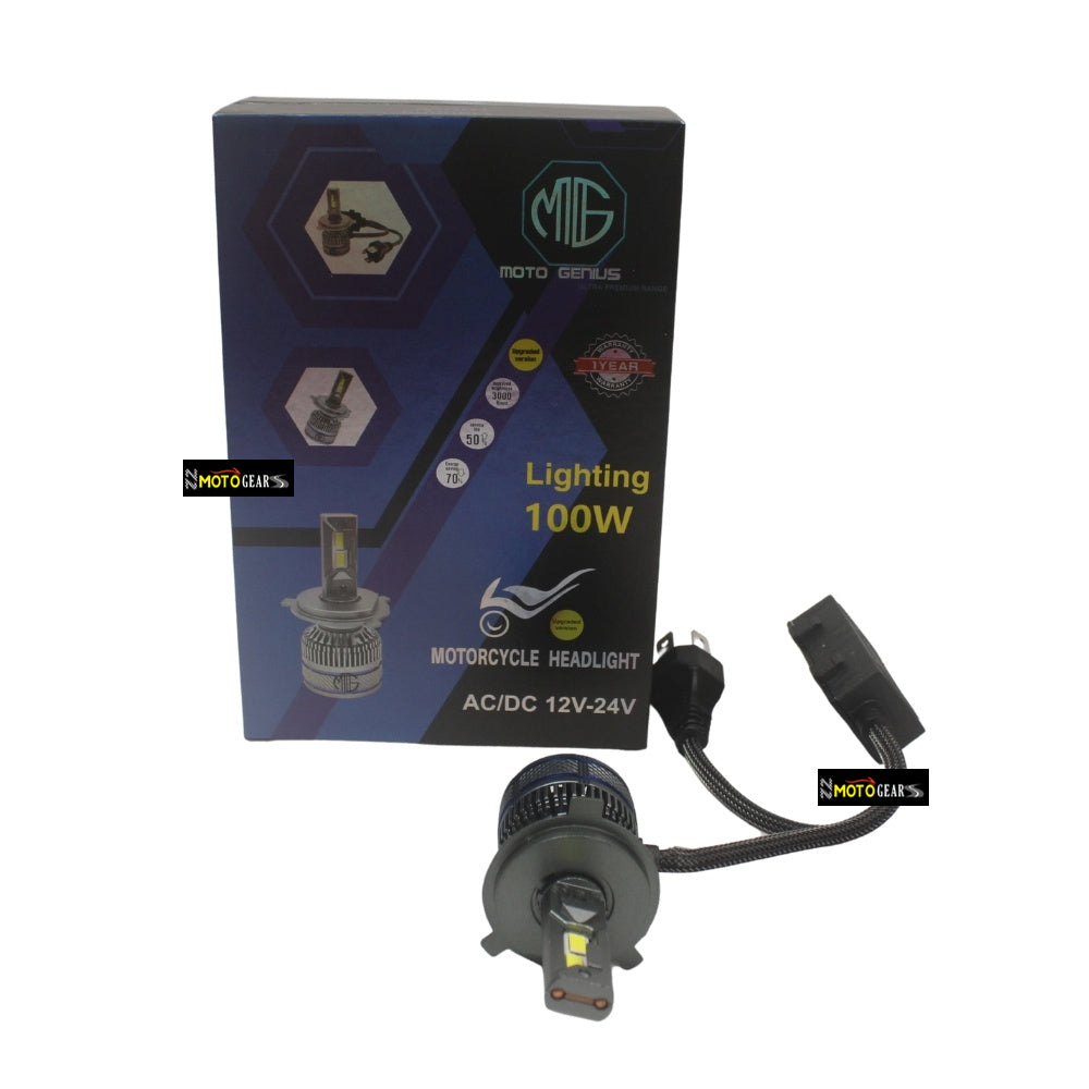 Super Bright 100W LED Headlight Conversion Kit for Universal Motercycle |Waterproof, High Performance, Energy Efficient, Steel & Aluminium Housing