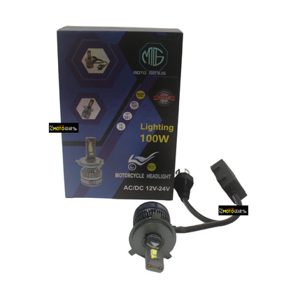 Super Bright 100W LED Headlight Conversion Kit for Universal Motercycle |Waterproof, High Performance, Energy Efficient, Steel & Aluminium Housing