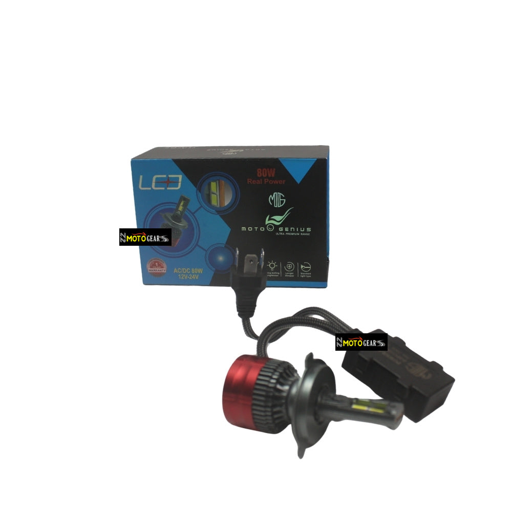 Super Bright 80W LED Headlight Conversion Kit for Universal Motercycle |Waterproof, High Performance, Energy Efficient, Steel & Aluminium