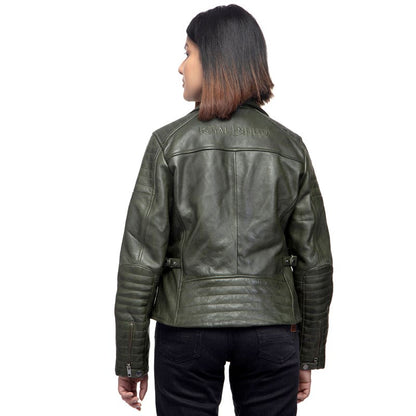 ROYAL ENFIELD THE WILD ONE LEATHER JACKET OLIVE
