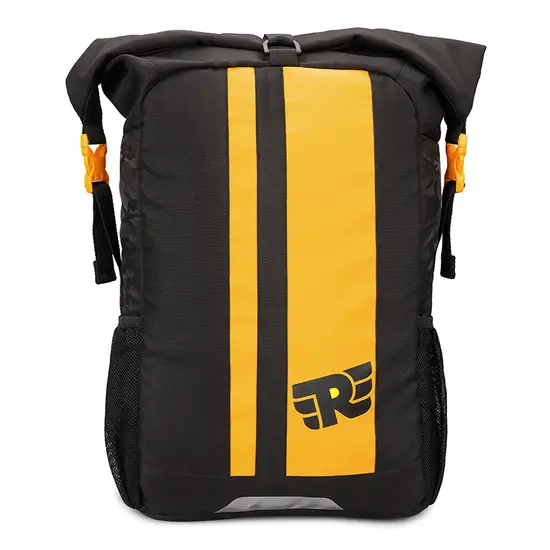 ROYAL ENFIELD THIK & THIN STRIPES ROLL TOP BACKPACK YELLOW