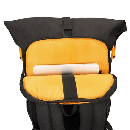 ROYAL ENFIELD THIK & THIN STRIPES ROLL TOP BACKPACK YELLOW