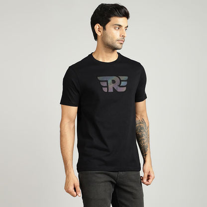 ROYAL ENFIELD THROTTLE REFLECTIVE T SHIRT BLACK
