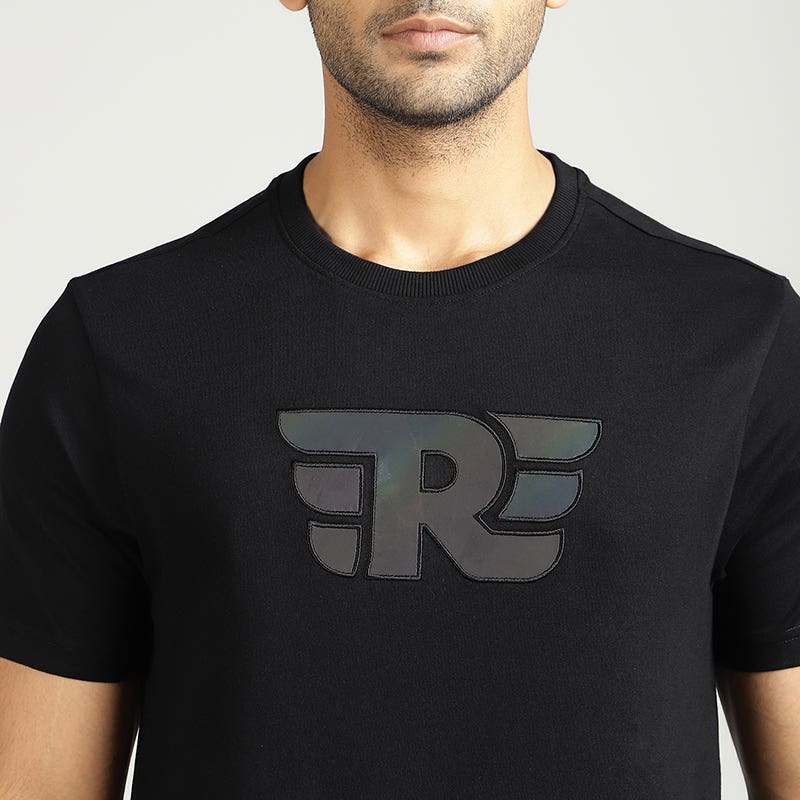 ROYAL ENFIELD THROTTLE REFLECTIVE T SHIRT BLACK