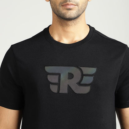 ROYAL ENFIELD THROTTLE REFLECTIVE T SHIRT BLACK
