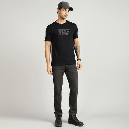 ROYAL ENFIELD THROTTLE REFLECTIVE T SHIRT BLACK