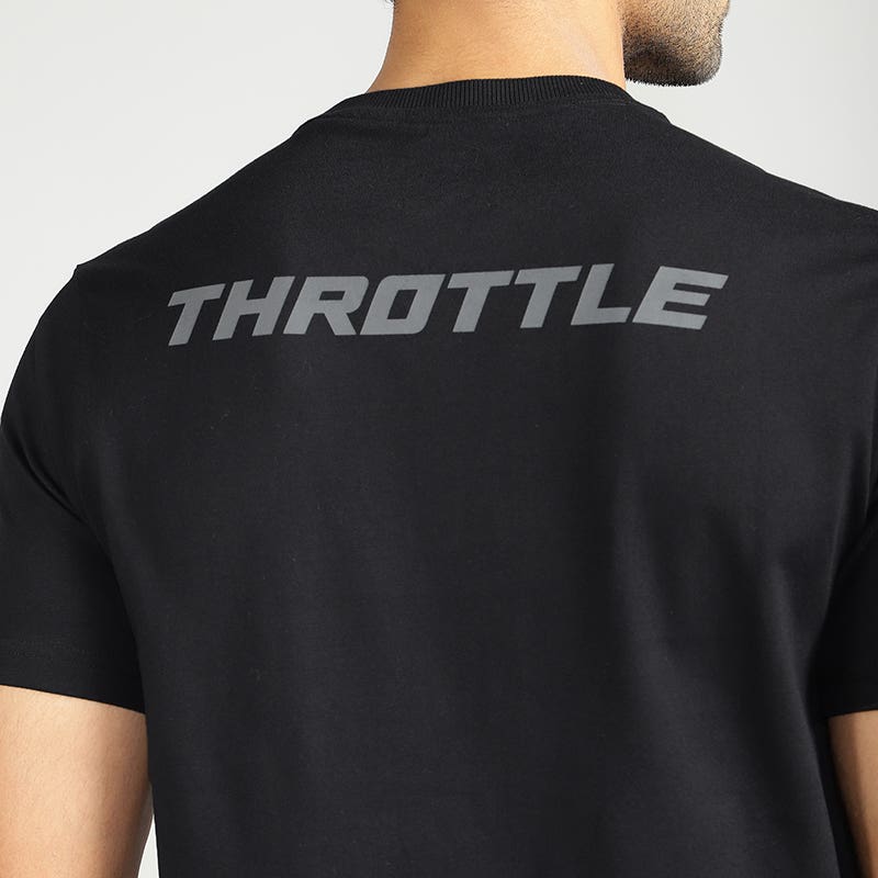 ROYAL ENFIELD THROTTLE REFLECTIVE T SHIRT BLACK
