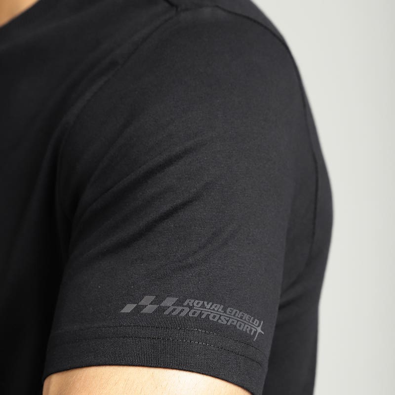 ROYAL ENFIELD THROTTLE REFLECTIVE T SHIRT BLACK