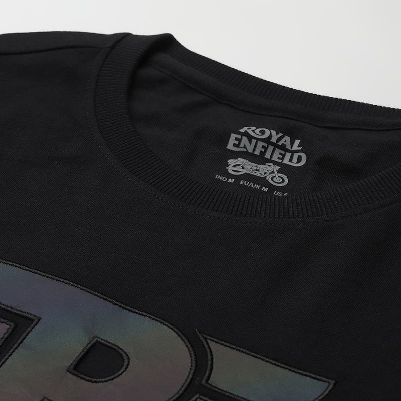 ROYAL ENFIELD THROTTLE REFLECTIVE T SHIRT BLACK