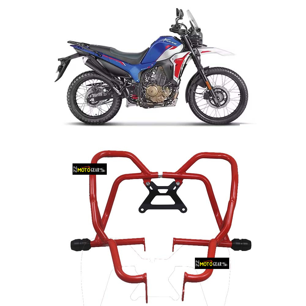 MOTO TORQUE TITAN X CRASH GUARD/ENGINE GUARD RED WITH FITTINGS FOR XPULSE 210