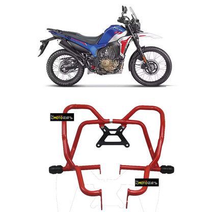 MOTO TORQUE TITAN X CRASH GUARD/ENGINE GUARD RED WITH FITTINGS FOR XPULSE 210