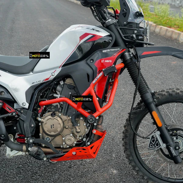 MOTO TORQUE TITAN X CRASH GUARD/ENGINE GUARD RED WITH FITTINGS FOR XPULSE 210