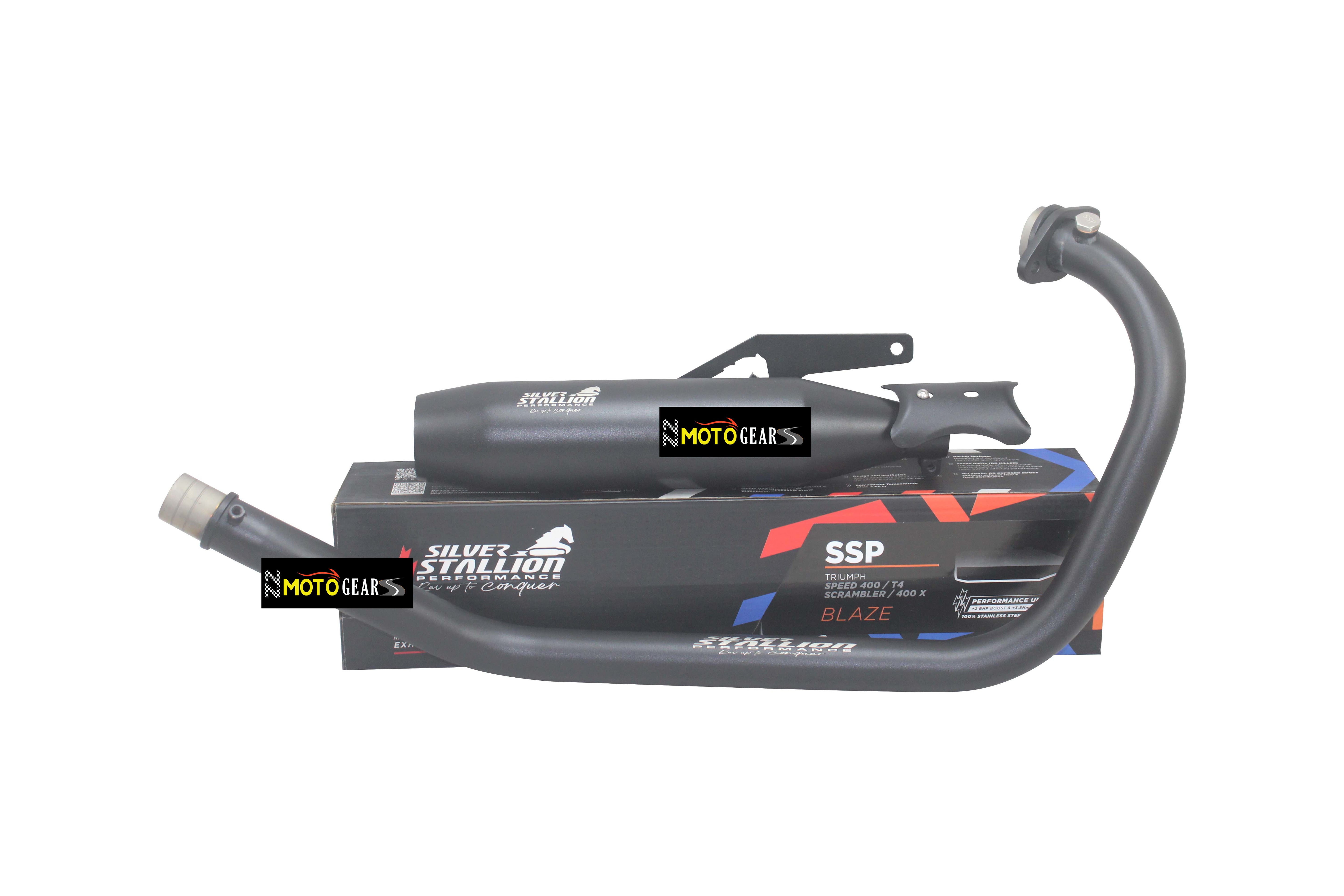 Silver Stallion Performance Silencer Exhaust Blaze Full System Black For Triumph Speed 400