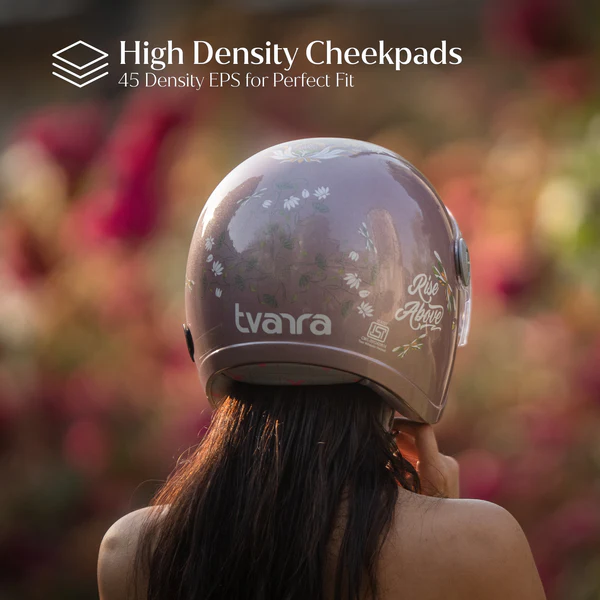 LOTUS ROSE GOLD JET WOMEN OPEN FACE/HALF FACE HELMET SIZE -M