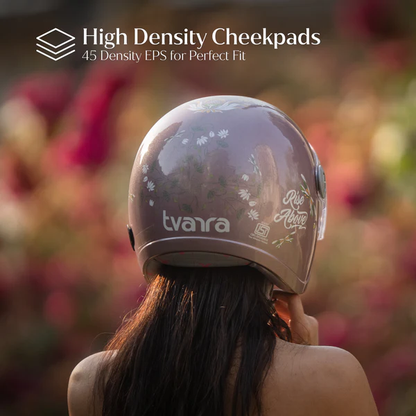 LOTUS ROSE GOLD JET WOMEN OPEN FACE/HALF FACE HELMET SIZE -M