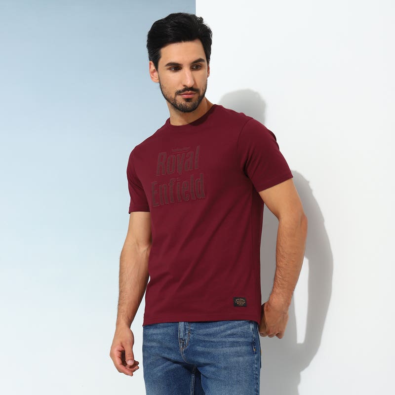 ROYAL ENFIELD URBAN EDGE T SHIRT BURGUNDY