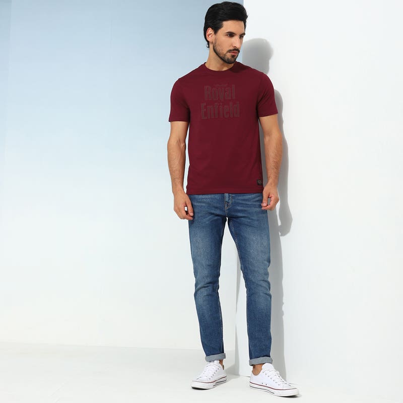 ROYAL ENFIELD URBAN EDGE T SHIRT BURGUNDY