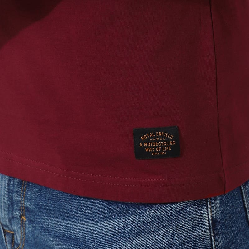 ROYAL ENFIELD URBAN EDGE T SHIRT BURGUNDY