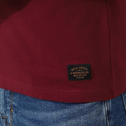 ROYAL ENFIELD URBAN EDGE T SHIRT BURGUNDY
