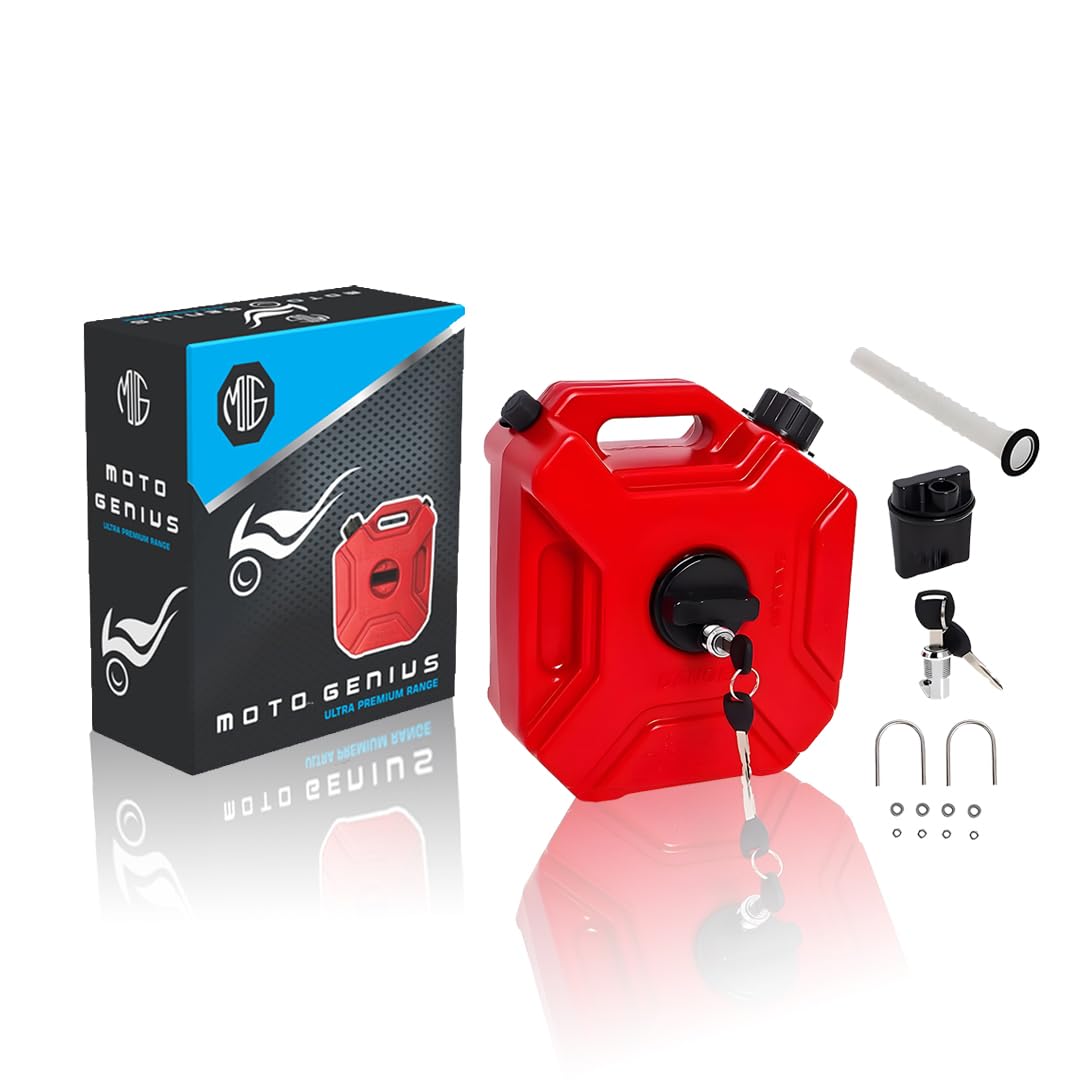 Universal 5 Liter Fuel Jerry Can Red For Universal Motorcycle Fuel Container Heavy Duty construction for Petrol/diesel/kerosene Storage