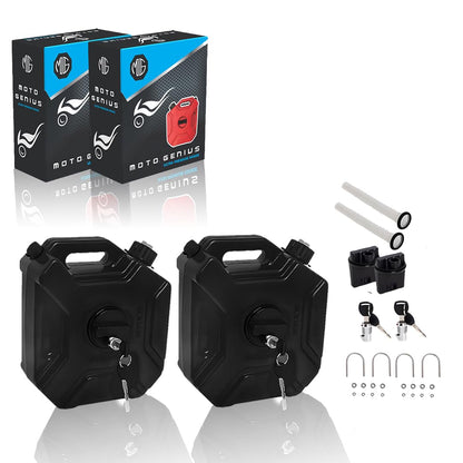 Universal 5 Liter Fuel Jerry Can 1 Pair Black For Universal Motorcycle Fuel Container Heavy Duty construction for Petrol/diesel/kerosene Storage
