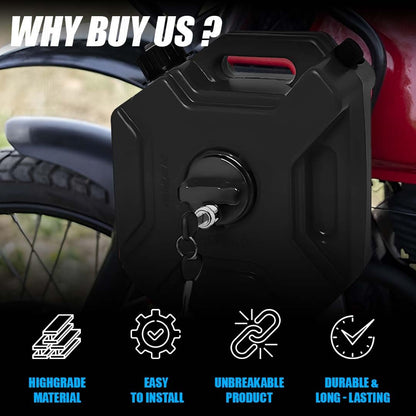 Universal 5 Liter Fuel Jerry Can 1 Pair Black For Universal Motorcycle Fuel Container Heavy Duty construction for Petrol/diesel/kerosene Storage