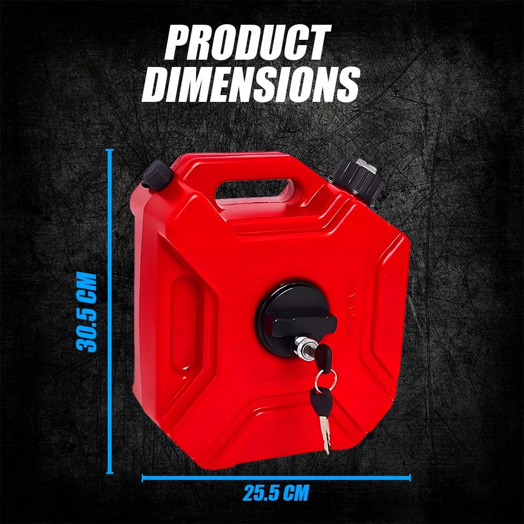 Universal 5 Liter Fuel Jerry Can Red For Universal Motorcycle Fuel Container Heavy Duty construction for Petrol/diesel/kerosene Storage