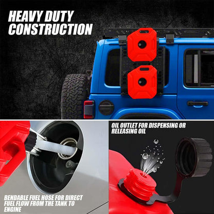 Universal 5 Liter Fuel Jerry Can Red For Universal Motorcycle Fuel Container Heavy Duty construction for Petrol/diesel/kerosene Storage
