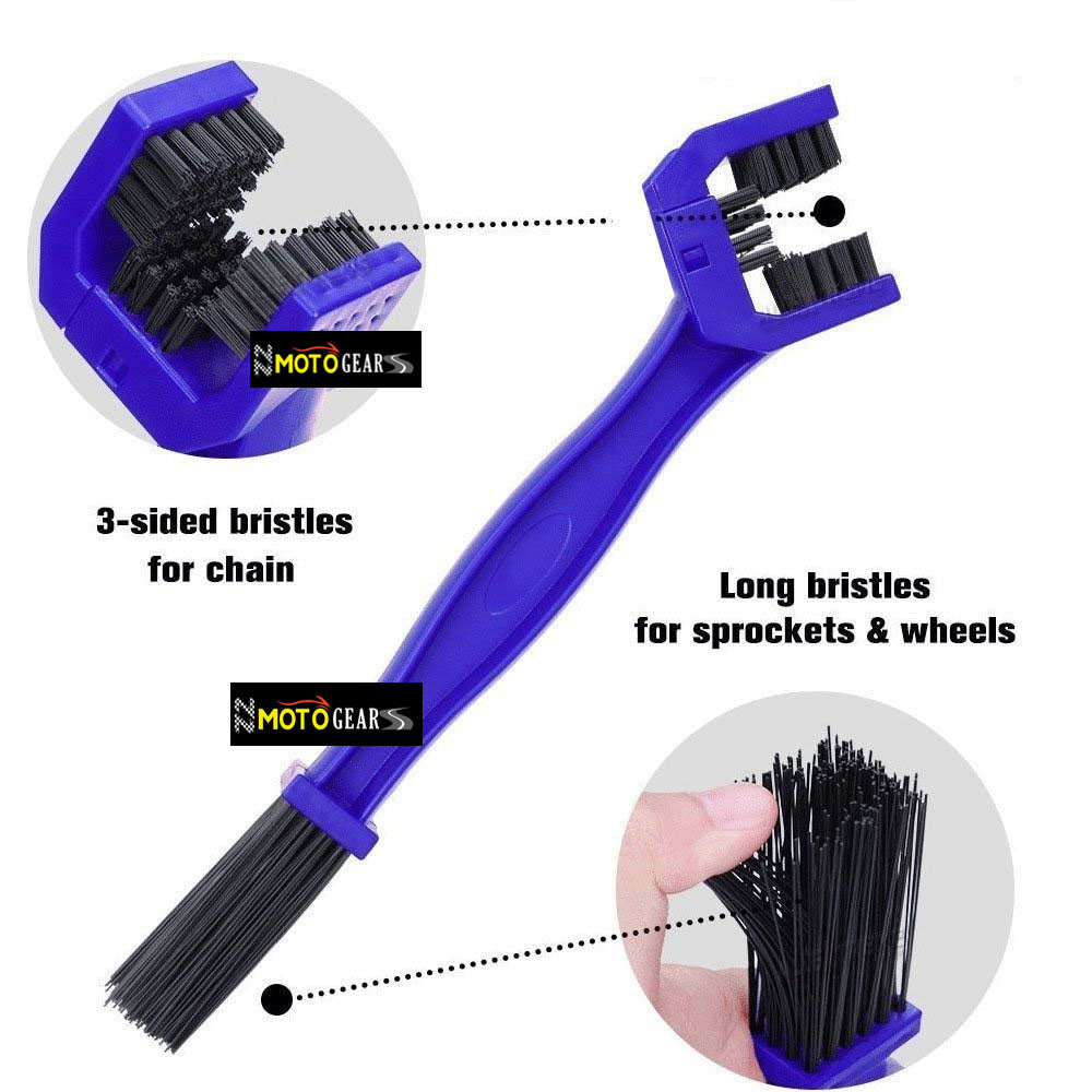 Chain cleaner brush Multi-Purpose Bike Chain Cleaner Brush with Soft & Long Bristles Ideal for Quick Cleaning of Cycles, Motorcycles