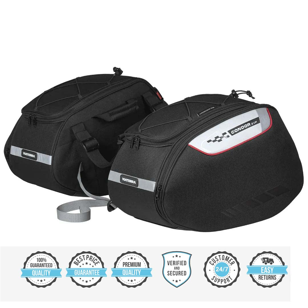 VIATERRA CONDOR 2UP 100% WATERPROOF MOTORCYCLE SADDLE BAGS