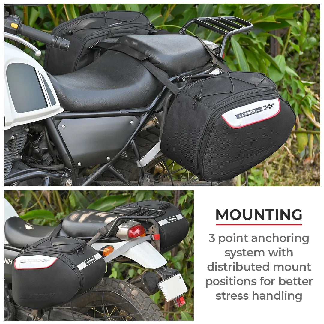 VIATERRA CONDOR SOLO 100% WATERPROOF MOTORCYCLE SADDLEBAGS
